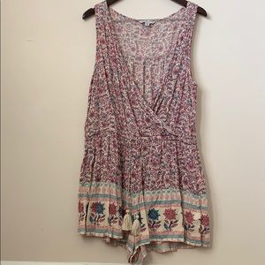 American Eagle Floral Shorts Romper